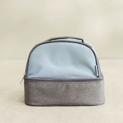 Let's Eat 3-Piece Lunch Box Set Blue 23X17.5X19Cm,Triple Split Box 1300Ml,Mug 520+230Ml