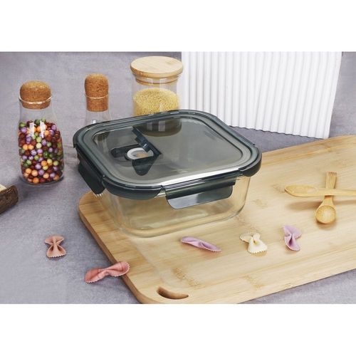 Danube Home Square Borosilicate Glass Lunch Box 520Ml