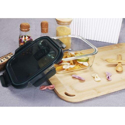 Danube Home Square Borosilicate Glass Lunch Box 520Ml