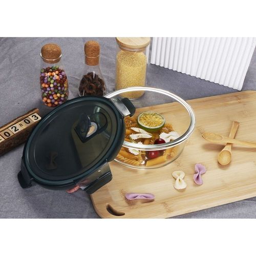 Danube Home Round Borosilicate Glass Lunch Box 650Ml