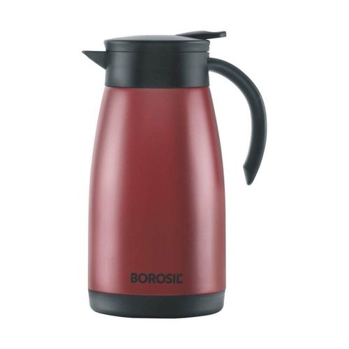 Borosil Vacuum Stainless Steel Teapot Red 1500 Ml