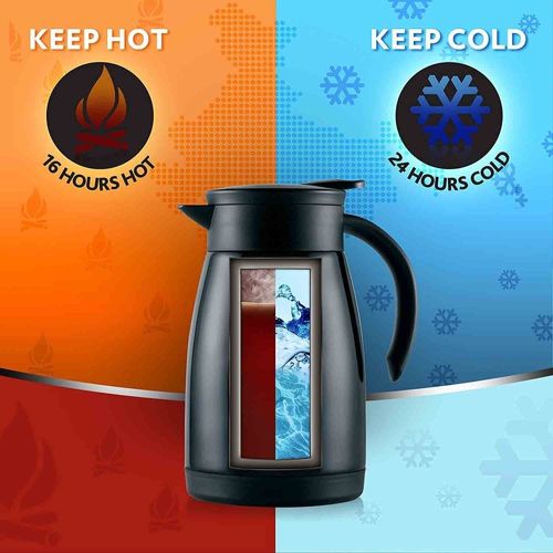 Borosil Vacuum Stainless Steel Teapot Black 750  Ml