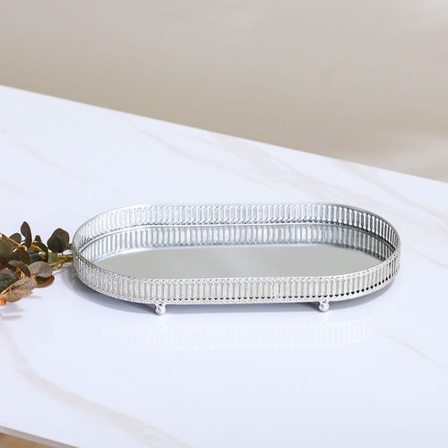 Etiquette Oval Metal Tray 43X23X5CM