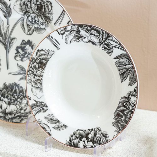 Beyonce Black Rose 26-Pc New Bone China Dinner Set - Serves 8