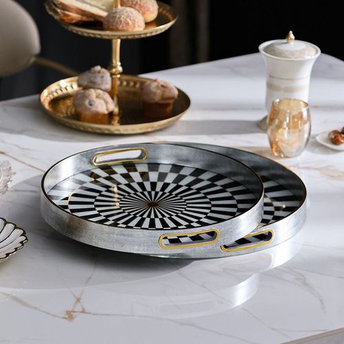 Elizabeth 2-Piece Serving Tray L:42X4.2X42Cm, S:36X4.2X36Cm