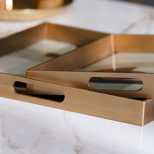 Elizabeth 2-Piece Serving Tray L:38X4.2X38Cm, S:33X4.2X33Cm