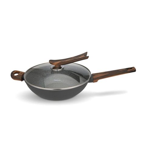 Fissman Wok Pan Capella 28x8.5cm/3.5LTR With Glass Lid (Aluminum Non Stick Coating)