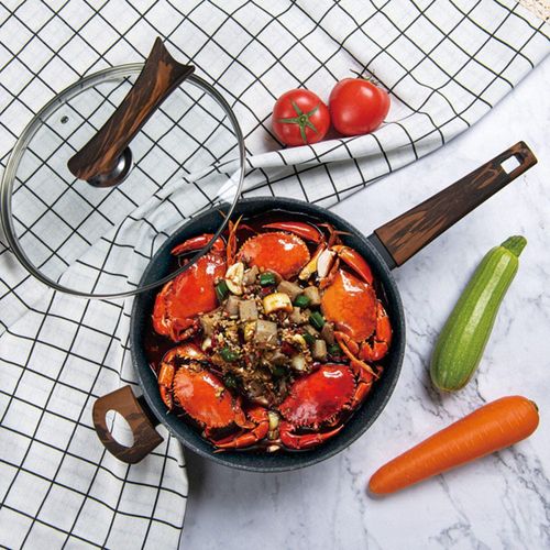Fissman Wok Pan Capella 28x8.5cm/3.5LTR With Glass Lid (Aluminum Non Stick Coating)