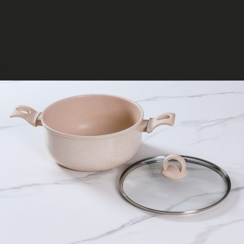 Smoky Cream Marble Coating 20Cm Casserole - 15024