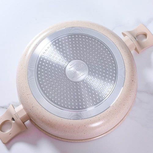 Smoky Cream Marble Coating 28Cm Shallow Casserole - 15027