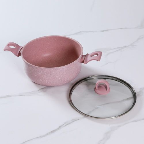 Smoky Pink Marble Coating 28Cm Casserole - 15035