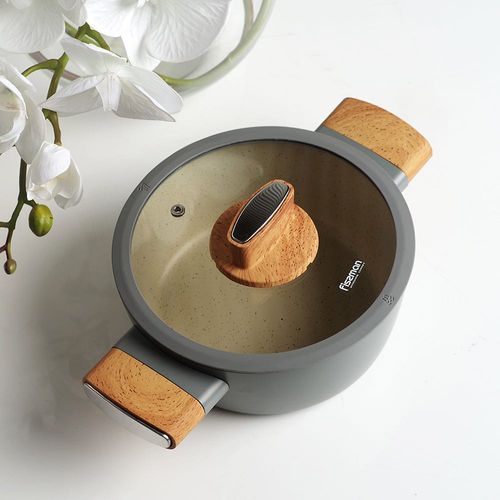 Fissman Stockpot Aria 28X12.8 Cm / 6.73 Ltr With Glass Lid With Induction Bottom 