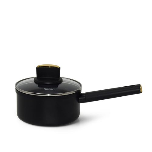 Fissman Sauce Pan Paula  16X8 Cm / 1.5 Ltr With Glass Lid With Induction Bottom 