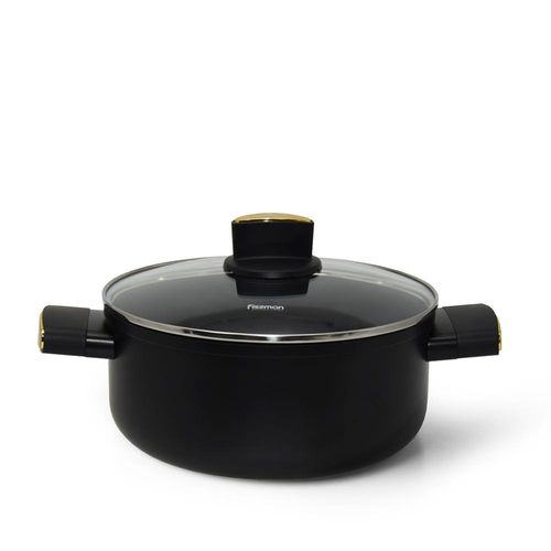Fissman Stockpot Paula 24X11 Cm / 4.6 Ltr With Glass Lid With Induction Bottom 