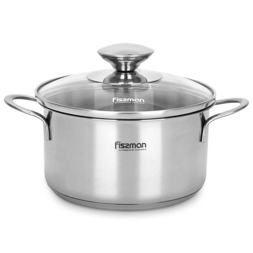 Fissman Bambino Sauce Pot With Glass Lid 14X6.0Cm/0.9 Ltr