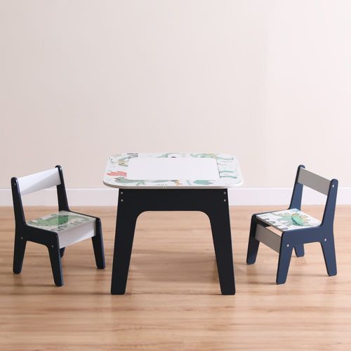 Dino Table with Lego chair and 2 Chairs - Grey