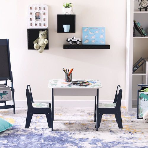 Dino Table with Lego chair and 2 Chairs - Grey