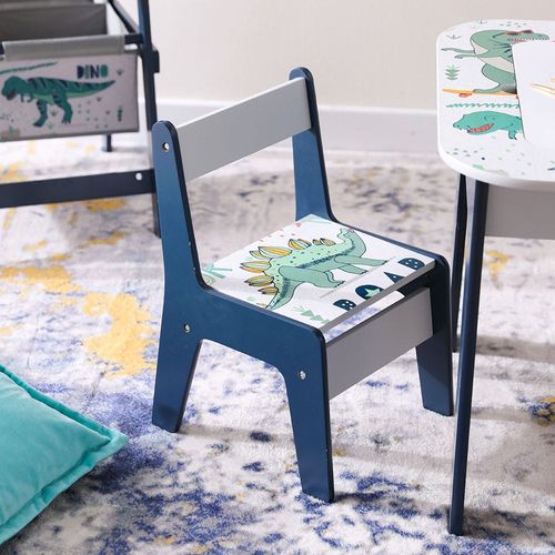 Dino Table with Lego chair and 2 Chairs - Grey
