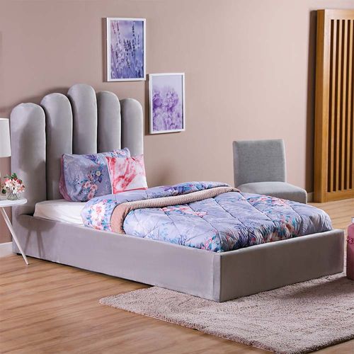 Assunta 120X200 Hydraulic Single Bed - Grey