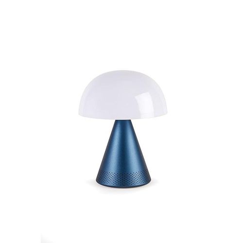 Lexon Mina L Audio Large Bedside Lamp LED Portable Table Light with Speakers - Dark Blue
