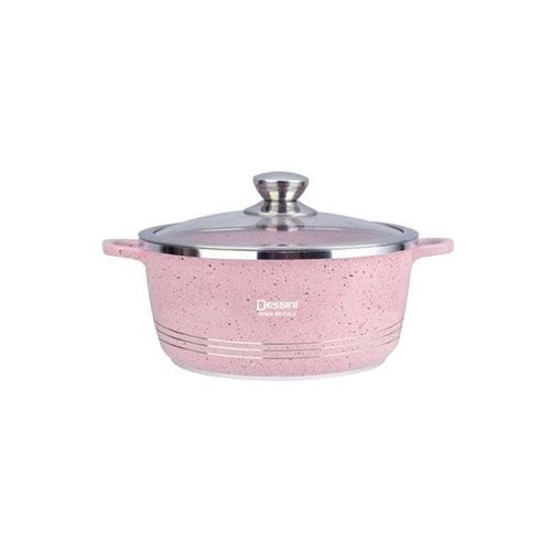 Granite Casserole Pot Pink 28centimeter