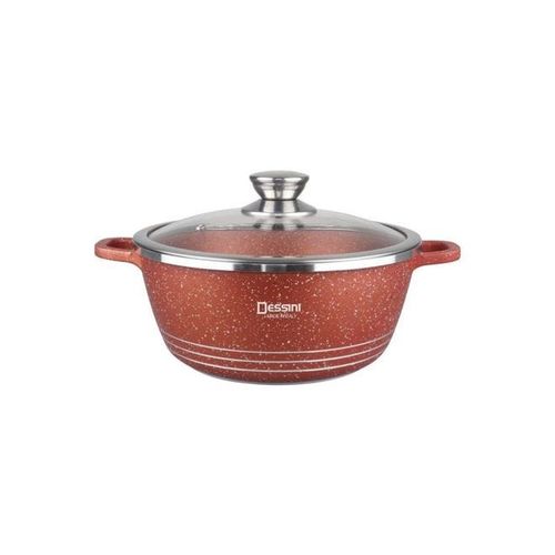 Granite Casserole Pot Brown/Clear/Silver 24centimeter