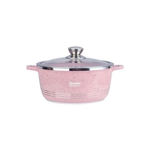 Granite Casserole Pot Pink 32centimeter