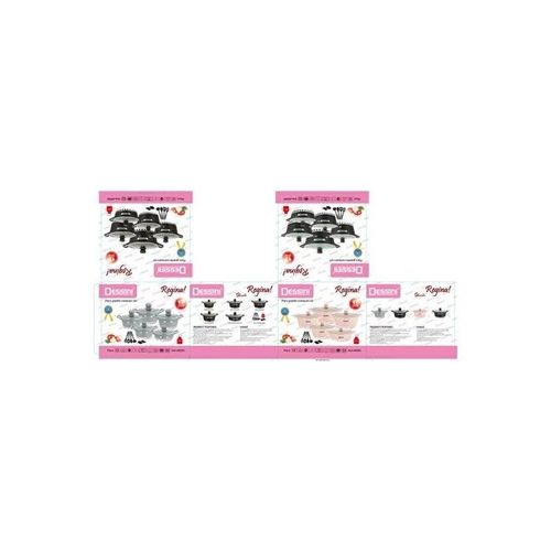 17-Pieces Granite Cookware Set Includes Casserole With Lid 24cm, Casserole With Lid 28cm, Casserole With Lid 32cm, Casserole With Lid 28cm, Shallow Casserole 7xCooking Tools Black/Clear 28cm