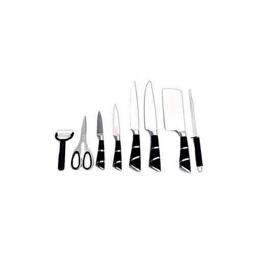 9-Piece Multi-Functional Knife Set Silver/Black