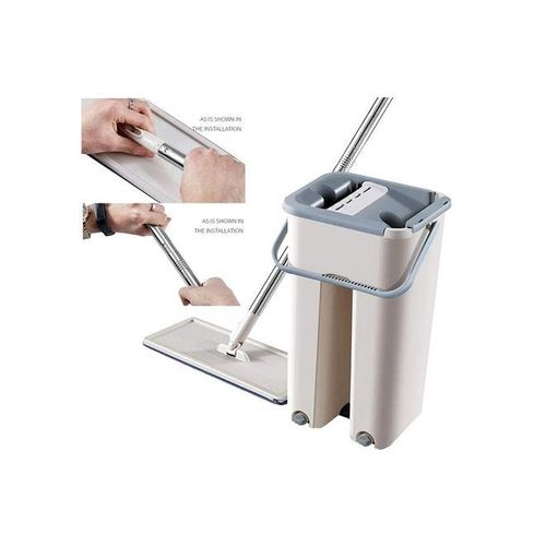 Free Hand Washing Flat Mop & Bucket Set Multicolour 40.2x22.4x18.4cm