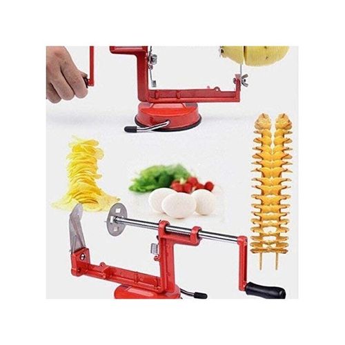 Spiral Potato Slicer Red/Silver 27x26x14centimeter