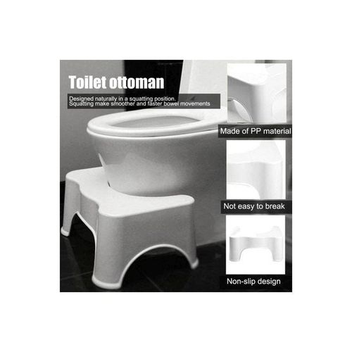 Polypropylene Toilet Stool White 28x44.5x21centimeter