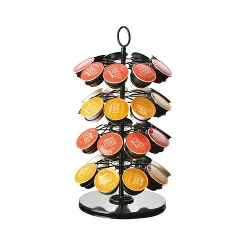 36 Rotary Coffee Capsule Holder Stand Black 18.7x18.7x36cm