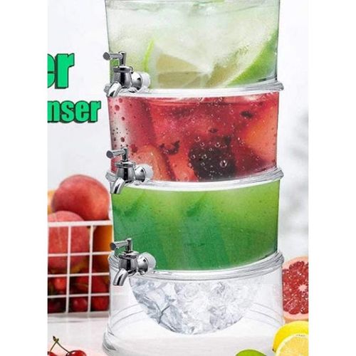3-Tier Beverage Dispenser Clear/Silver 3gallon
