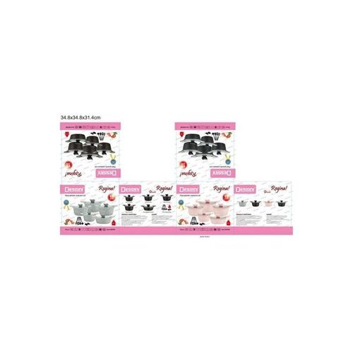 17-Piece Granite Cookware Set Includes 1xCasserole With Lid 20cm, 1xCsserole With Lid 24cm, 1xCasserole With Lid  28cm, 1xCasserole With Lid 32cm, 1xShallow Casserole With Lid 28cm, 7xCooking Tools Grey
