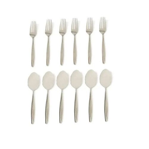 12-Piece Stainless Steel Cutlery Set Silver