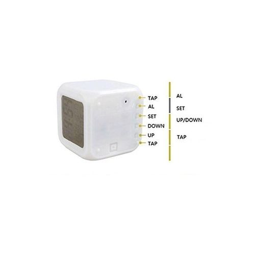 7 Colors Led Changing Digital Alarm Clock White