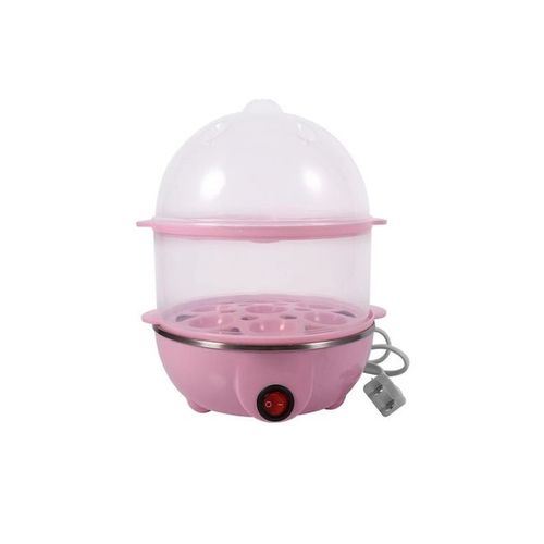 Double-Layer Electric Eggs Boiler Cooker Pink/White 6x6x8.7inch