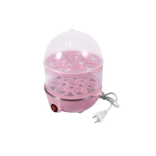 Double-Layer Electric Eggs Boiler Cooker Pink/White 6x6x8.7inch