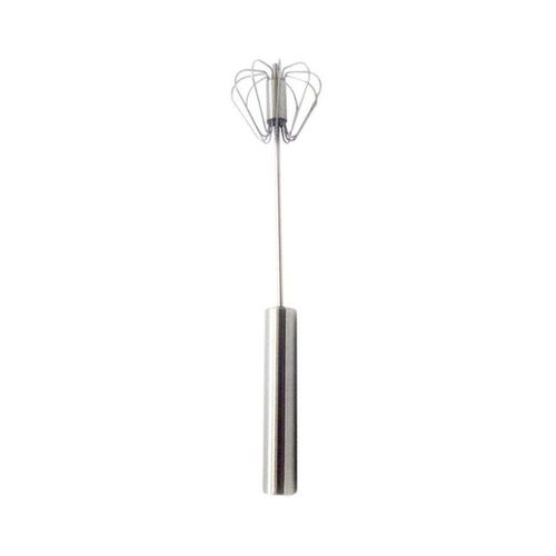 Stainless Steel Semi-Automatic Egg Beater Silver 14inch