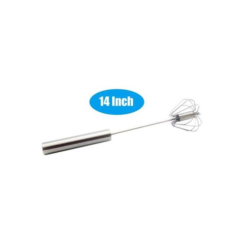 Stainless Steel Semi-Automatic Egg Beater Silver 14inch
