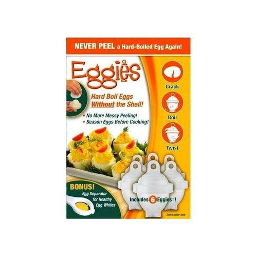 6-Piece Eggies Hard Boiled Egg Cooker Set Multicolour