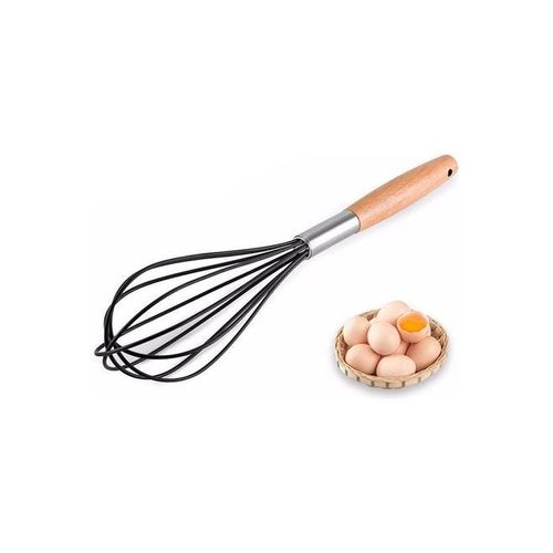 Egg Beater With Wooden Handle Black/Brown