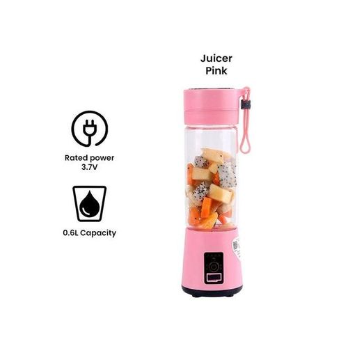 Mini Portable High-power USB Charging Juice Cup Blender 0.6 L PO12377 Pink