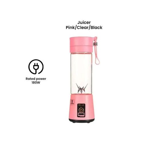 Mini Rechargeable Smoothie Maker Machine 180 W T-Bottle-1021 Pink/Clear/Silver