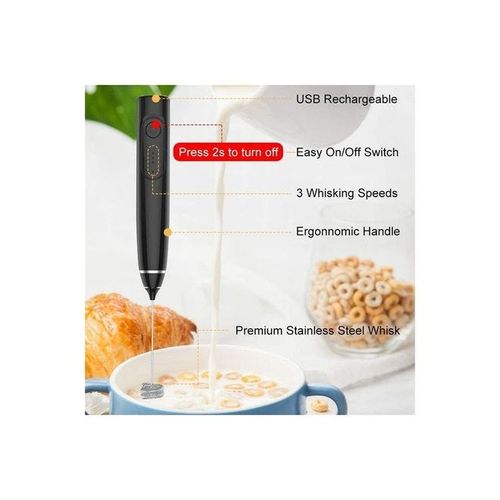 2-Piece Electric Milk Frother And Whisk Set 1 W W25 Black/Silver