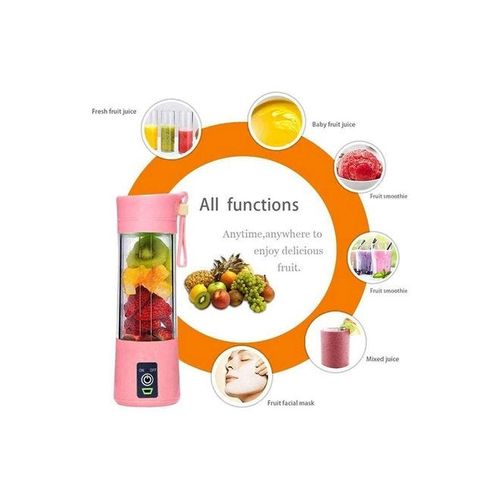 Portable Electric Juicer 380 ml 10 W LNKO4406_2 Pink/Clear