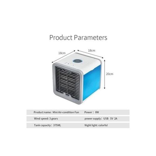 USB Mini Portable Air Conditioner 375ML ZS-082 White/Blue/Grey