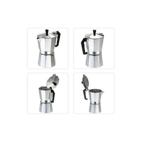 3-Cup Countertop Espresso Percolator Silver/Black