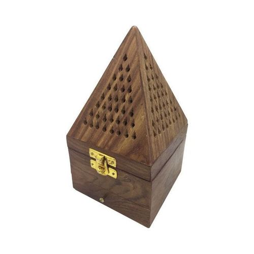 Pyramid Shape Incense Burner Holder Brown 15x9centimeter